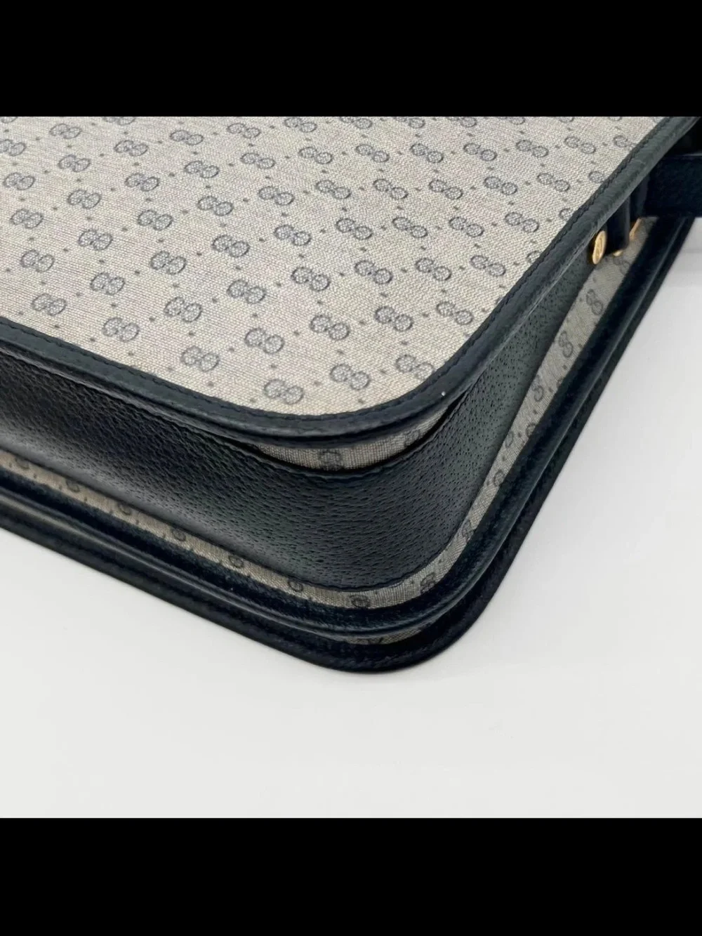 Gucci Gray/Black Monogram Messenger Bag